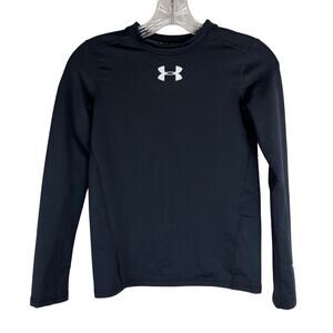 Under Armour Coldgear Youth Long Sleeve Shirt Size Large Black Base Layer Fitted